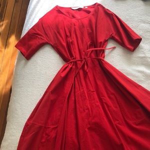 Uniqlo Lemaire 1st collection red seersucker dress